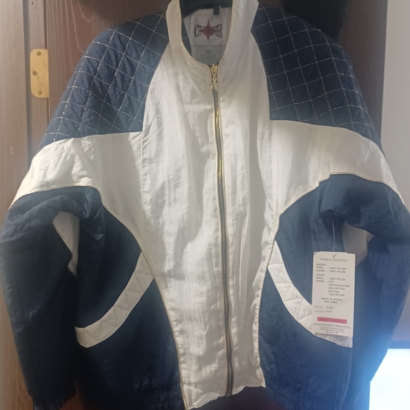 *PREOWN/NWT [Brand,Active Frontier Apparel™️] Zip-Up Dark NAVY/White Windbreaker - Picture 6 of 6